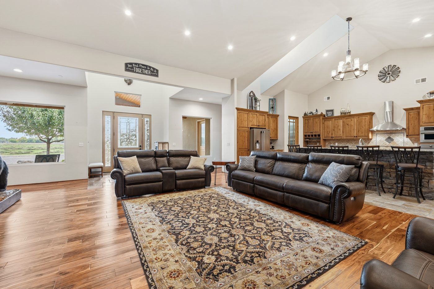 Vaulted great room photographed by Paul Griego